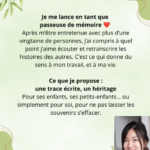 Nouveau service : Passeuse de mémoire