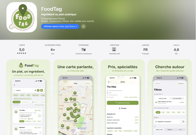 FoodTag : l’appli gratuite pour trouver où manger asiatique à Paris par plat ou ingrédient